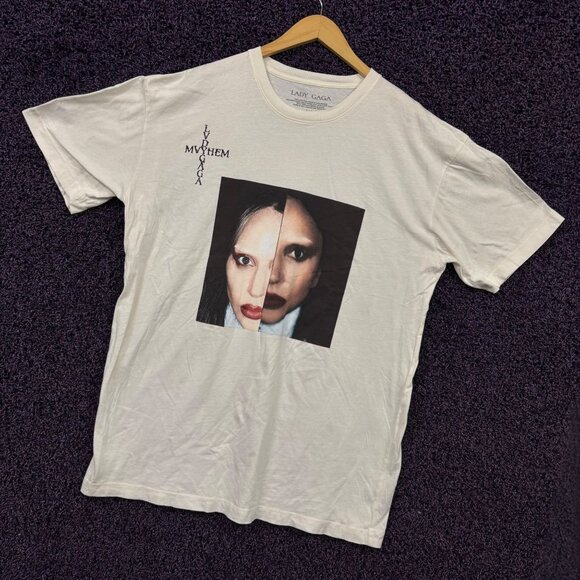 Lady Gaga Mayhem Album Split Face Photo Synth-Pop T-Shirt XL - Picture 3 of 4